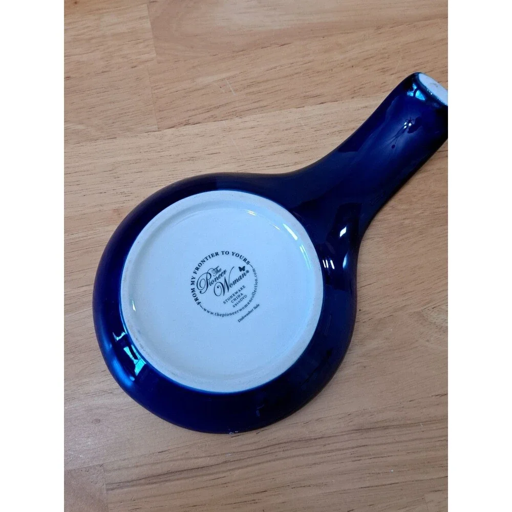 Pioneer Woman Spring Bouquet Spoon Rest Blue Floral MAKE LIFE DELICIOUS 2018